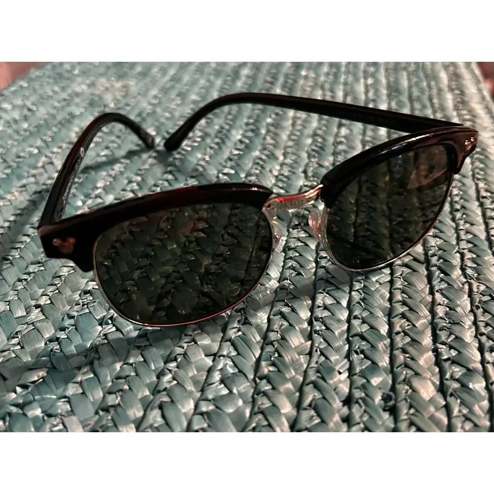 Disney Sunglasses with Maui Jim Hard Case Black Frame UV Protection